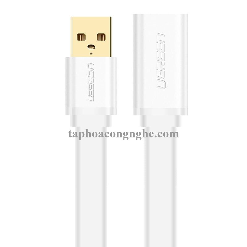 Ugreen 40333 3M màu Trắng Cáp tín hiệu nối dài USB 2.0 lõi thuần đồng dáng dẹt US103 30040333